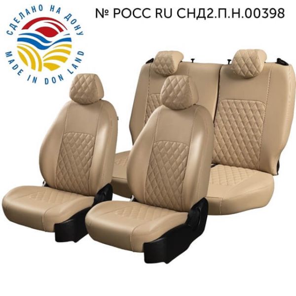Чехлы Экокожа Турин Ромб на ГАЗ 31105 Волга